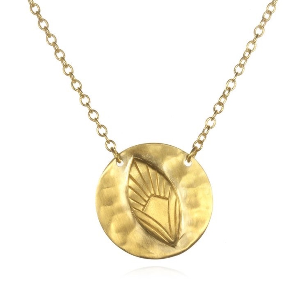 Satya Jewelry Peacock Medallion Necklace Gold Spirit